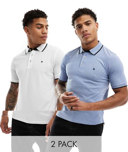 Lot de 2 polos en piqué avec liseré - et blanc - Jack & Jones - Modalova