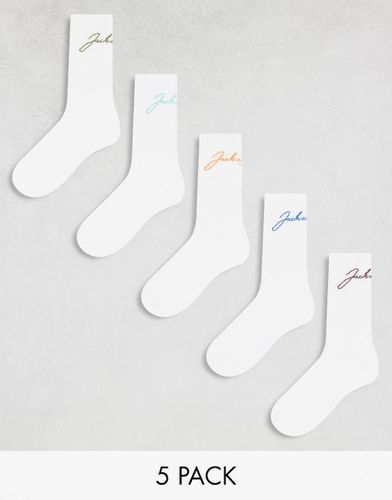 Lot de 5 paires de chaussettes à inscription logo - Jack & Jones - Modalova