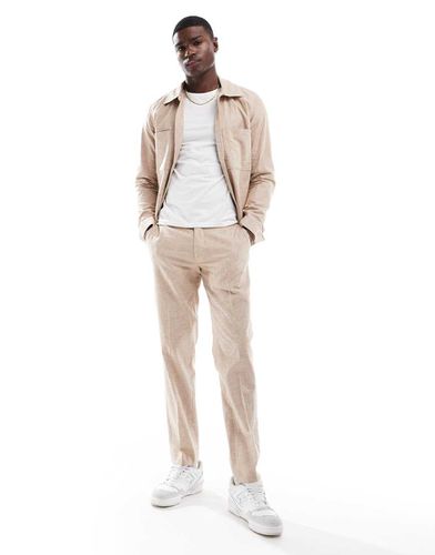 Pantalon de costume casual en lin mélangé de qualité supérieure - Beige - Jack & Jones - Modalova