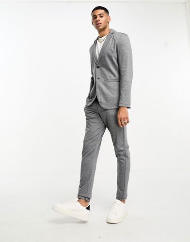 Premium - Costume avec veste ajustée et pantalon slim en jersey - foncé chiné - Jack & Jones - Modalova