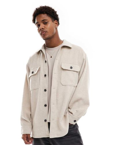 Surchemise en sergé brossé épais - Beige - Jack & Jones - Modalova