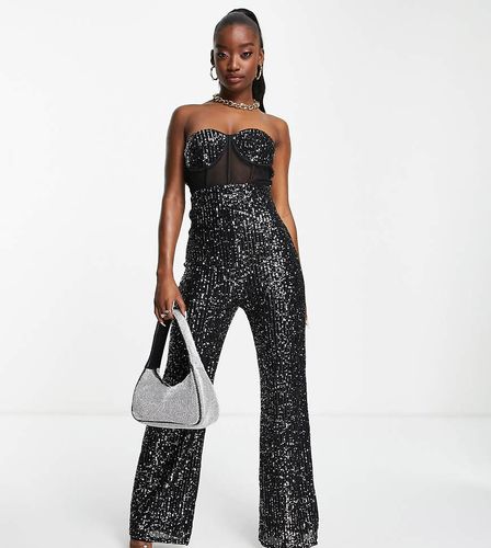 Exclusivité - Combinaison évasée façon corset à sequins - Jaded Rose - Modalova