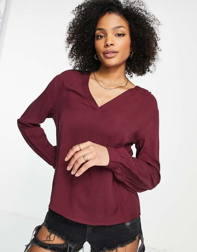 Aros - Blouse à col en V - Bordeaux - Jdy - Modalova