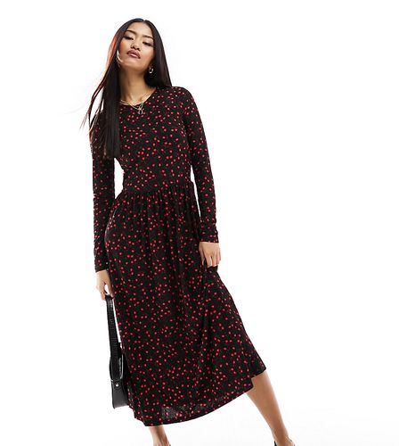 Exclusivité - Robe mi-longue à imprimé petites fleurs - et rouge - Jdy - Modalova