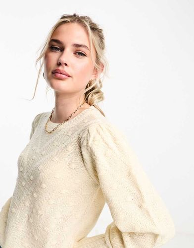 Pull en maille texturée et torsadée - Crème - Jdy - Modalova