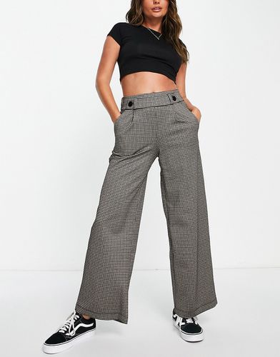 Pantalon ajusté à détails boutonnés et petits carreaux - Jdy - Modalova