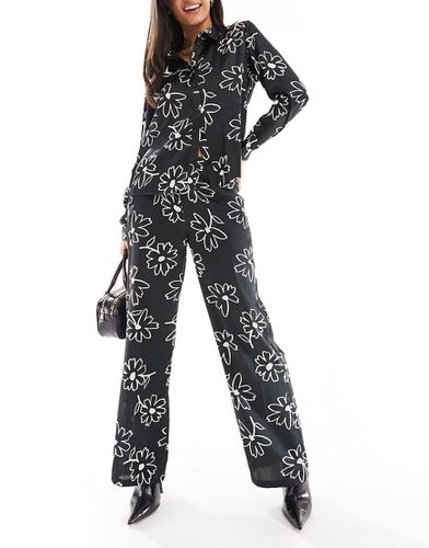 Pantalon d'ensemble ample à imprimé fleurs - Jdy - Modalova