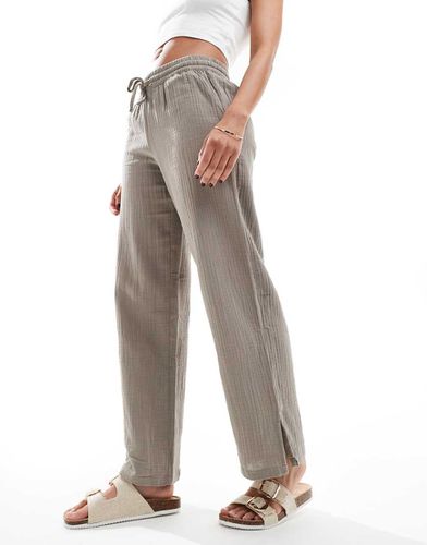 Pantalon large en étamine - Taupe - Jdy - Modalova