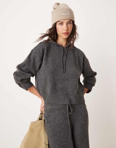 Sweat à capuche souple en maille - Anthracite - Jdy - Modalova