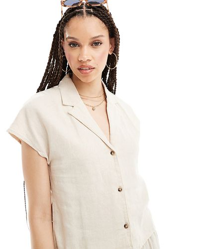 Chemise d'ensemble manches courtes en lin - Beige - Jdy Tall - Modalova