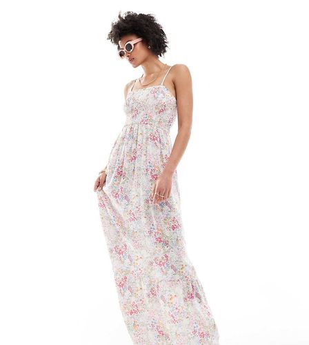 Robe longue à petites fleurs et corsage froncé - Jdy Tall - Modalova