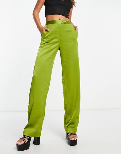 Pantalon ajusté à taille haute en satin - Citron - Jjxx - Modalova