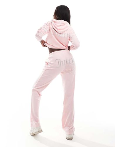 Pantalon de jogging d'ensemble droit en velours - pastel - Juicy Couture - Modalova