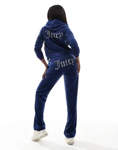 Pantalon de jogging d'ensemble en velours coupe droite - foncé - Juicy Couture - Modalova