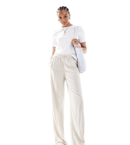 Pantalon  enfiler en lin mlang - Taupe - Only Tall - Modalova