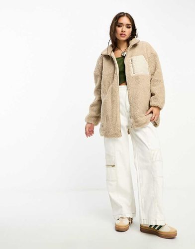 Veste polaire en teddy à col roulé - Beige - Only - Modalova