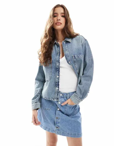 Chemise en jean oversize avec poches  l'avant - clair - Only - Modalova