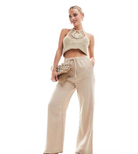 Pantalon ample en gaze - Beige - Only Petite - Modalova