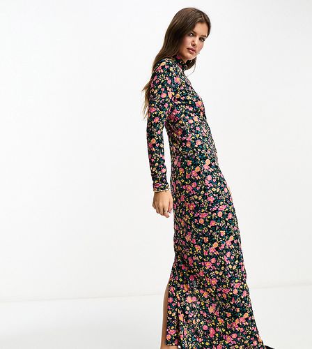 Robe longue à col roulé et manches longues - fleuri - Only Petite - Modalova