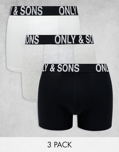 Lot de 3 boxers - /gris/blanc - Only & Sons - Modalova