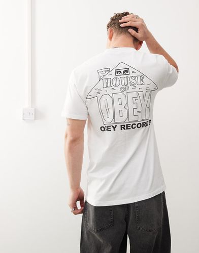 T-shirt à imprimé House of Records - Blanc - Obey - Modalova