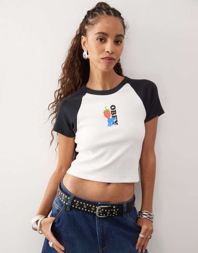 T-shirt  manches raglan et logo fraise - Obey - Modalova