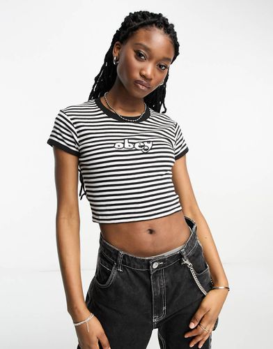 Zoe - T-shirt crop top rayé - Obey - Modalova