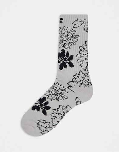 Chaussettes à jacquard fleuri - Beige - Obey - Modalova