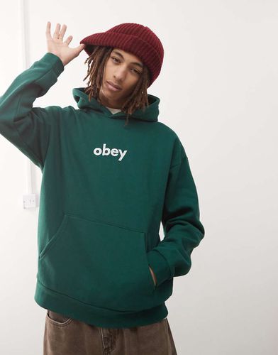 Sweat à capuche épais avec logo en minuscule - foncé - Obey - Modalova