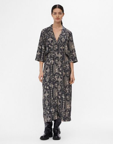 Robe chemise hybride mi-longue à imprimé vintage - Object - Modalova
