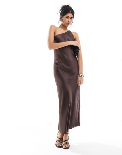 Robe longue asymétrique en satin - Object - Modalova