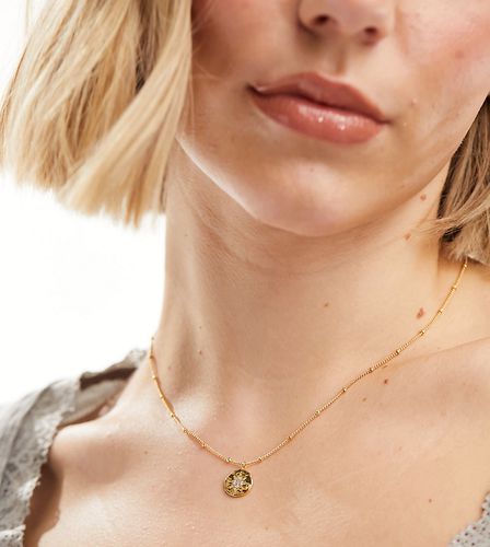 Collier en plaqué or avec pendentif pièce effet fondu - Orelia - Modalova