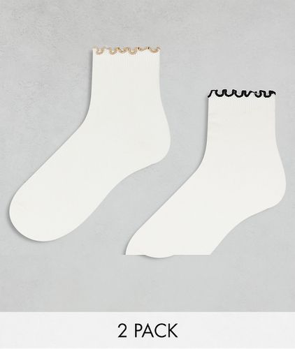 Lot de 2 paires de chaussettes à ourlet volanté - Other Stories - Modalova