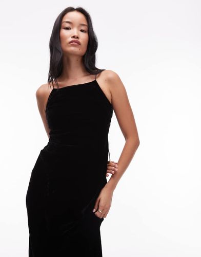 Robe mi-longue à bretelles en velours et mousseline - Other Stories - Modalova