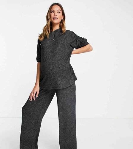 Maternity - Pantalon confort ample en maille douce - Anthracite chiné - Loungeable - Modalova