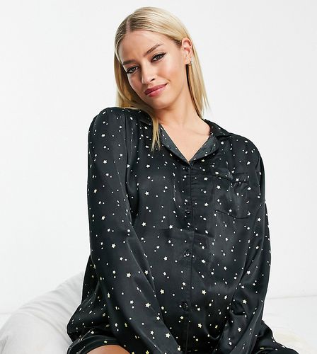 Maternity - Pyjama boutonné avec short - Noir et - Loungeable - Modalova