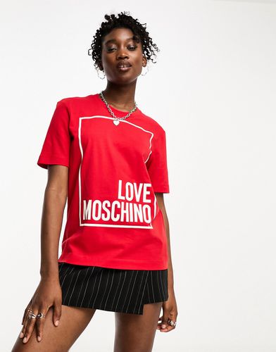 T-shirt à logo encadré - Love Moschino - Modalova