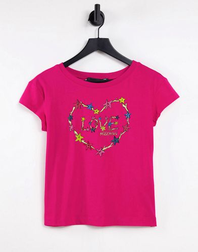 T-shirt à logo imprimé caur - Love Moschino - Modalova