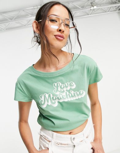 T-shirt avec logo rétro en lettres rondes - Love Moschino - Modalova