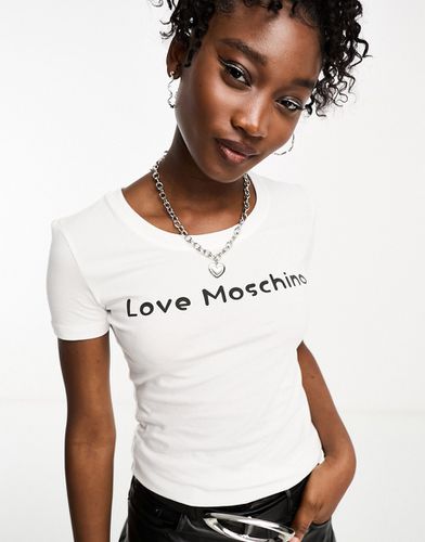 T-shirt près du corps à logo - Love Moschino - Modalova
