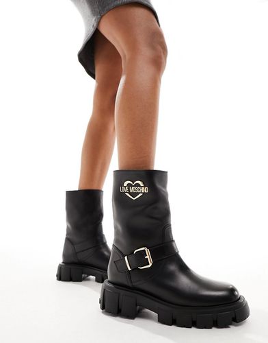 Bottines style motard - Love Moschino - Modalova