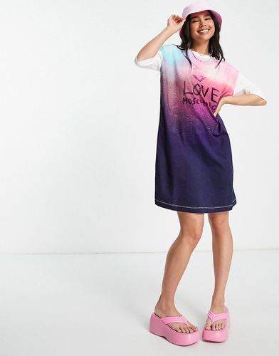 Robe t-shirt à logo dégradé - Multicolore - Love Moschino - Modalova