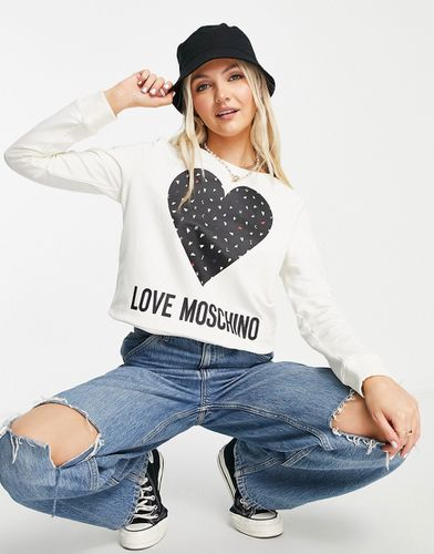 Sweat-shirt avec logo caur - Love Moschino - Modalova