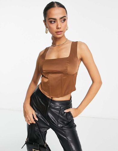 Crop top corset en satin - Lola May - Modalova