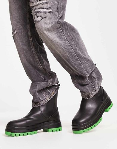 Bottines Chelsea chunky hauteur mi-mollet avec semelle contrastante - et vert - London Rebel X - Modalova