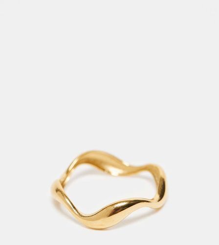 Bague ondoyante en acier inoxydable plaqué or 18 carats - Lost Souls - Modalova