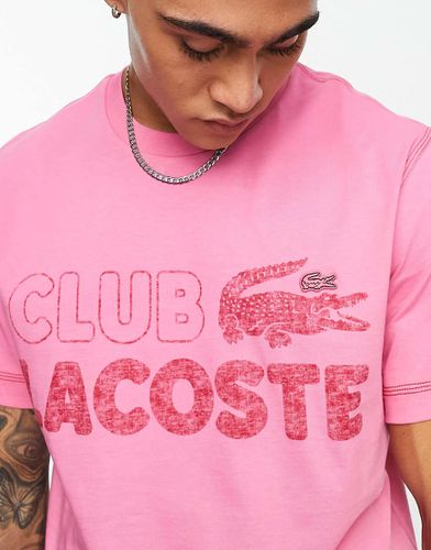 Club - T-shirt décontracté à imprimé graphique sur le devant - Lacoste - Modalova