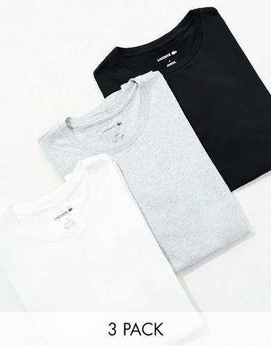 Lot de 3 t-shirts - Noir, gris, blanc - Lacoste - Modalova