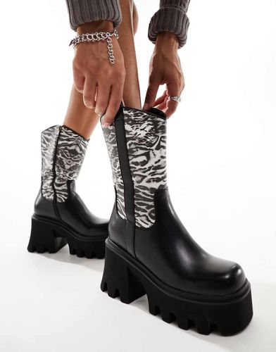 Viturous - Bottes style western chunky à talon et zébrures - Lamoda - Modalova