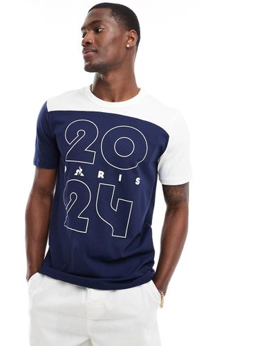 T-shirt à inscription Paris 2024 - Bleu nuit - Le Coq Sportif - Modalova